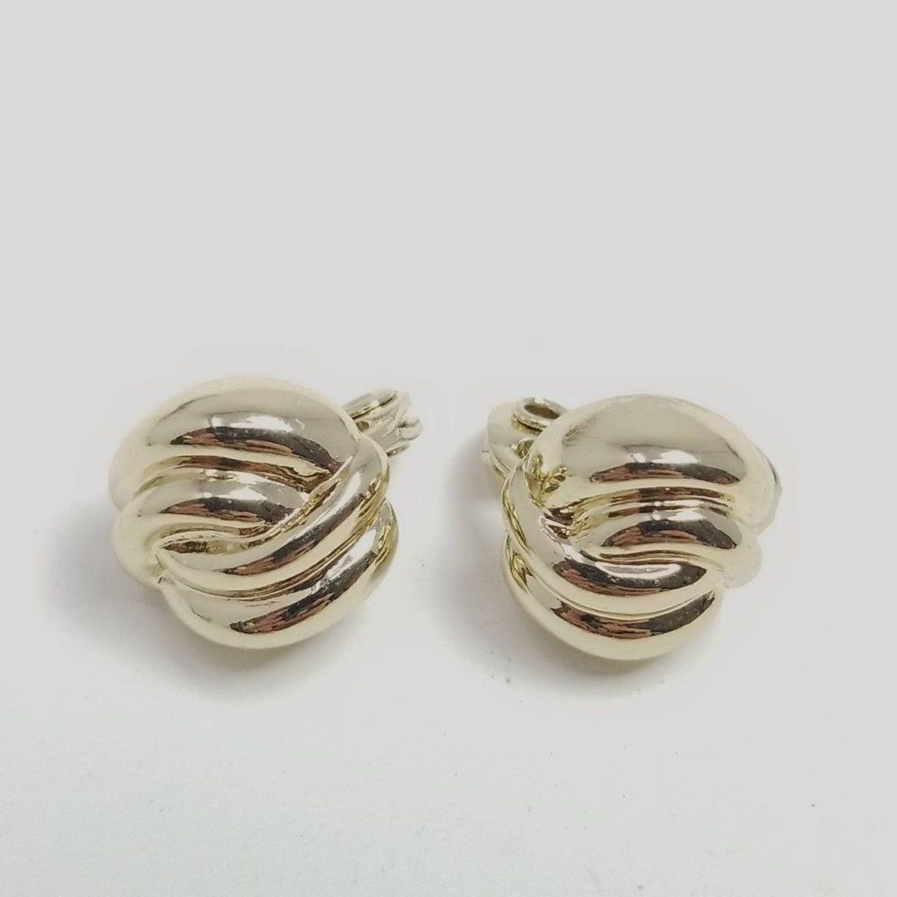 Napier Gold Tone Swirl Clip-On Earrings